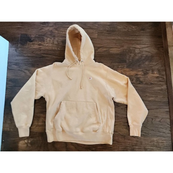Champion Vtg Reverse Weave Beige orangey Pullover Hoodie Men Large oversized fit - Picture 1 of 9